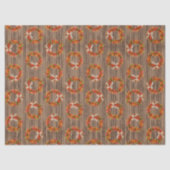 Southwest Rustic Chile Pepper Wreaths Wood Pattern Tissuepapier (Voorkant)