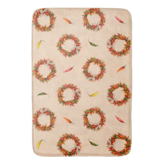 Southwest Rustic Chile Peppers Wreaths Badmat (Voorkant Verticaal)