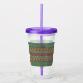 Southwest Sagebrush Green Geometric Design Acryl Drinkbeker (Voorkant)