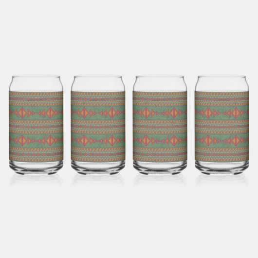 Southwest Sagebrush Green Geometric Design Blikvorm Glas (Rechts)