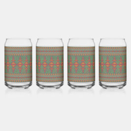 Southwest Sagebrush Green Geometric Design Blikvorm Glas