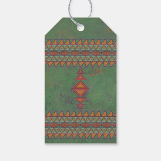 Southwest Sagebrush Green Geometric Design Cadeaulabel (Voorkant)