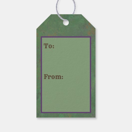 Southwest Sagebrush Green Geometric Design Cadeaulabel (Achterkant)