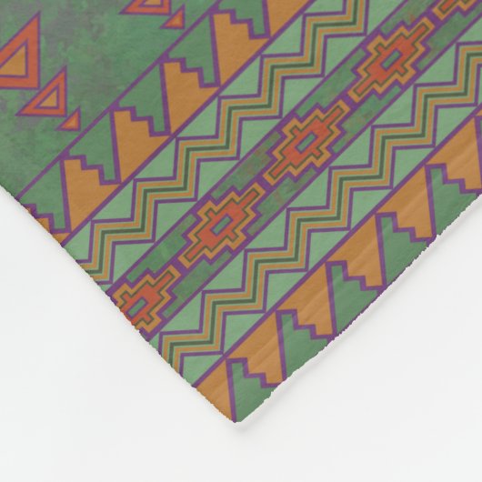 Southwest Sagebrush Green Geometric Design Fleece Deken (Hoek)