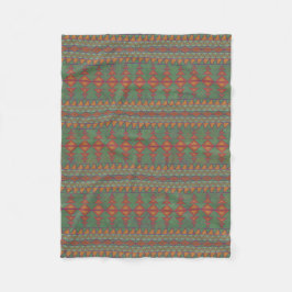 Southwest Sagebrush Green Geometric Design Fleece Deken