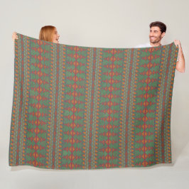 Southwest Sagebrush Green Geometric Design Fleece Deken