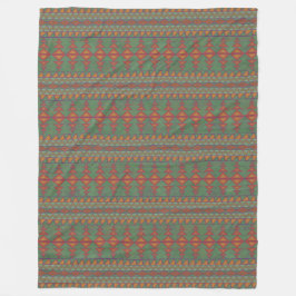 Southwest Sagebrush Green Geometric Design Fleece Deken