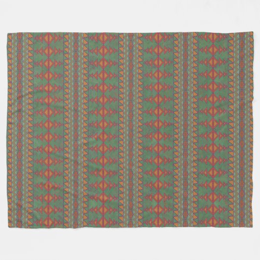 Southwest Sagebrush Green Geometric Design Fleece Deken (Voorkant (Horizontaal))