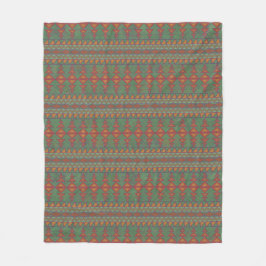 Southwest Sagebrush Green Geometric Design Fleece Deken