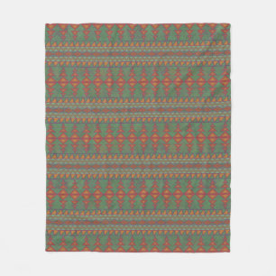 Southwest Sagebrush Green Geometric Design Fleece Deken