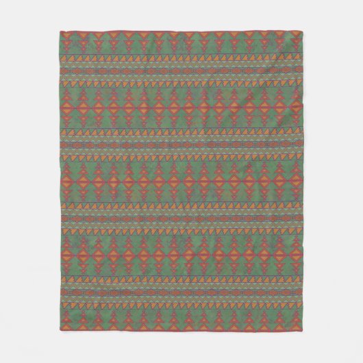 Southwest Sagebrush Green Geometric Design Fleece Deken (Voorkant)