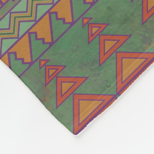 Southwest Sagebrush Green Geometric Design Fleece Deken (Hoek)