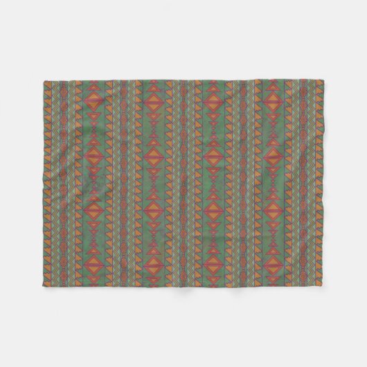 Southwest Sagebrush Green Geometric Design Fleece Deken (Voorkant (Horizontaal))