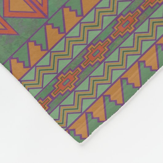 Southwest Sagebrush Green Geometric Design Fleece Deken (Hoek)