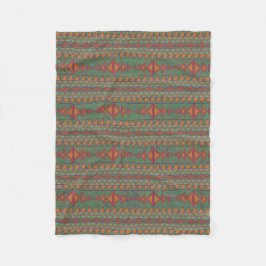 Southwest Sagebrush Green Geometric Design Fleece Deken