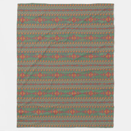 Southwest Sagebrush Green Geometric Design Fleece Deken