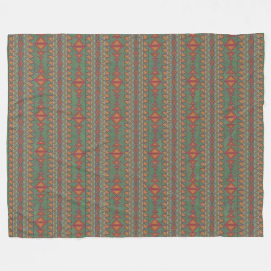Southwest Sagebrush Green Geometric Design Fleece Deken (Voorkant (Horizontaal))