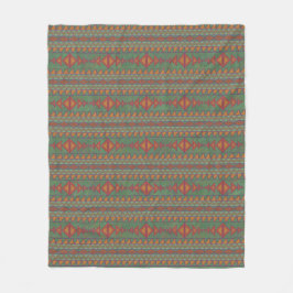 Southwest Sagebrush Green Geometric Design Fleece Deken