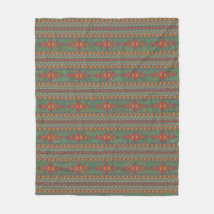 Southwest Sagebrush Green Geometric Design Fleece Deken