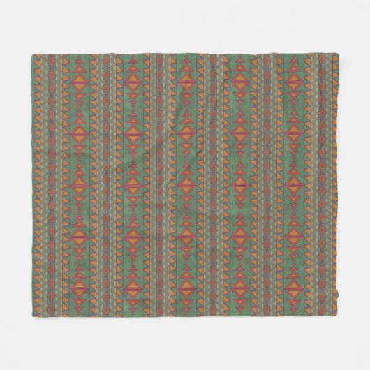 Southwest Sagebrush Green Geometric Design Fleece Deken (Voorkant (Horizontaal))