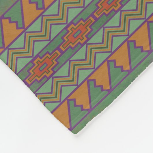 Southwest Sagebrush Green Geometric Design Fleece Deken (Hoek)