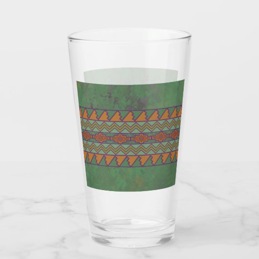Southwest Sagebrush Green Geometric Design Glas (Achterkant)