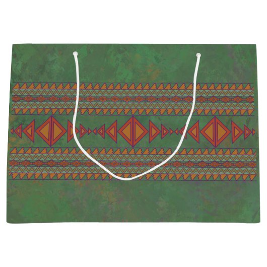 Southwest Sagebrush Green Geometric Design Groot Cadeauzakje (Voorkant)