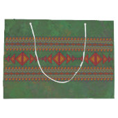 Southwest Sagebrush Green Geometric Design Groot Cadeauzakje (Achterkant)