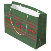 Southwest Sagebrush Green Geometric Design Groot Cadeauzakje (Achterkant Gekanteld)