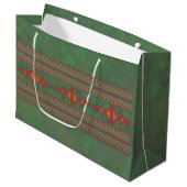 Southwest Sagebrush Green Geometric Design Groot Cadeauzakje (Voorkant Gekanteld)