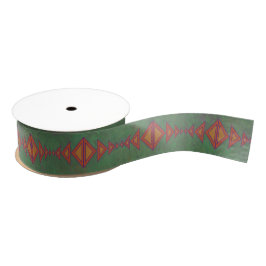 Southwest Sagebrush Green Geometric Design Grosgrain Lint