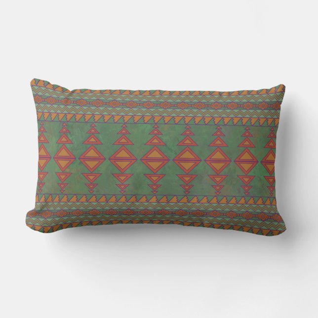 Southwest Sagebrush Green Geometric Design Kussen (Voorkant)