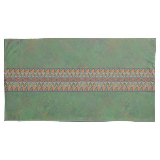 Southwest Sagebrush Green Geometric Design Kussensloop (Voorkant-Links)