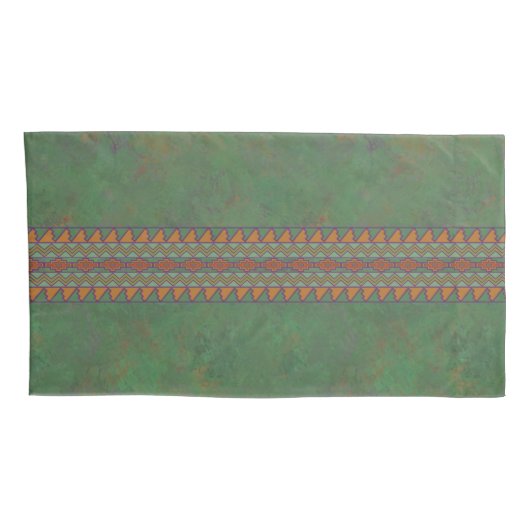 Southwest Sagebrush Green Geometric Design Kussensloop (Achterkant-Rechts)