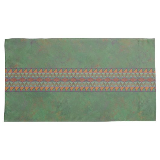 Southwest Sagebrush Green Geometric Design Kussensloop (Voorkant-Rechts)