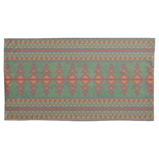 Southwest Sagebrush Green Geometric Design Kussensloop (Voorkant-Links)