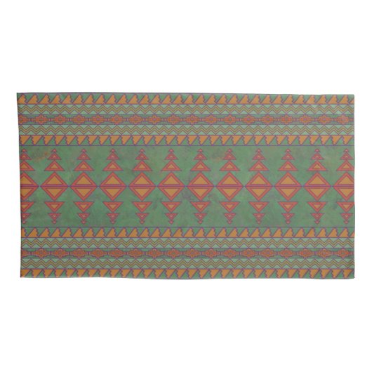 Southwest Sagebrush Green Geometric Design Kussensloop (Achterkant-Rechts)