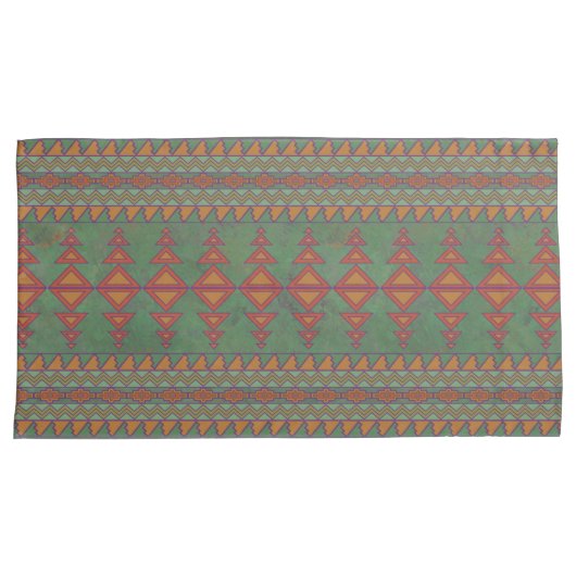 Southwest Sagebrush Green Geometric Design Kussensloop (Voorkant-Rechts)