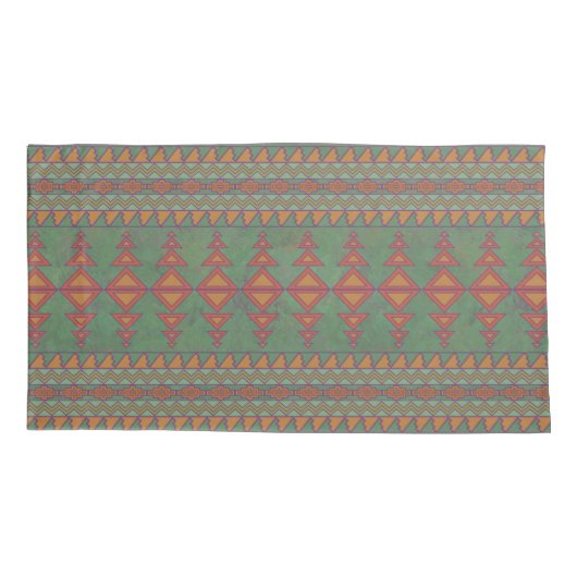 Southwest Sagebrush Green Geometric Design Kussensloop (Achterkant-Links)