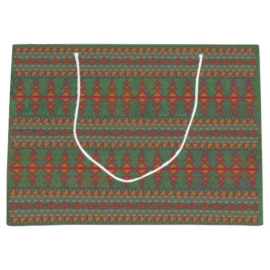 Southwest Sagebrush Green Geometric Design Large G Groot Cadeauzakje (Voorkant)