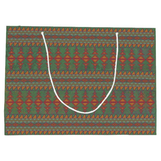 Southwest Sagebrush Green Geometric Design Large G Groot Cadeauzakje (Achterkant)