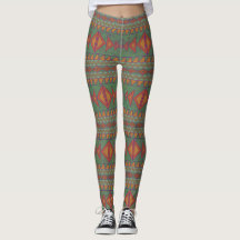 Southwest Sagebrush Green Geometric Design Legging