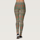 Southwest Sagebrush Green Geometric Design Leggings (Achterkant)