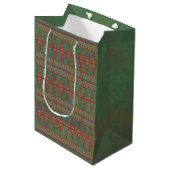 Southwest Sagebrush Green Geometric Design Medium Cadeauzakje (Voorkant Gekanteld)