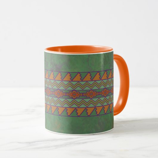 Southwest Sagebrush Green Geometric Design Mok (Voorkant rechts)