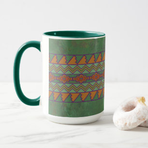 Southwest Sagebrush Green Geometric Design Mok