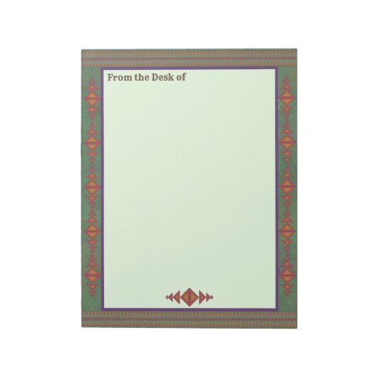 Southwest Sagebrush Green Geometric Design Notitieblok (Linkerzijde)