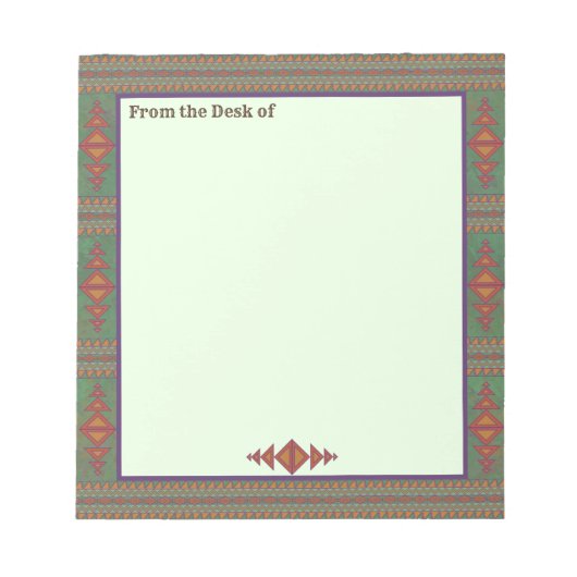 Southwest Sagebrush Green Geometric Design Notitieblok (Voorkant)