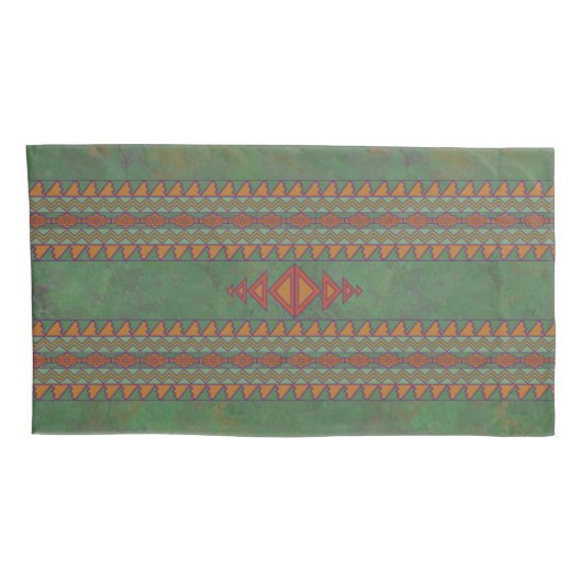 Southwest Sagebrush Green Geometric Design Pillow Kussensloop (Achterkant-Rechts)