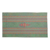 Southwest Sagebrush Green Geometric Design Pillow Kussensloop (Achterkant-Links)